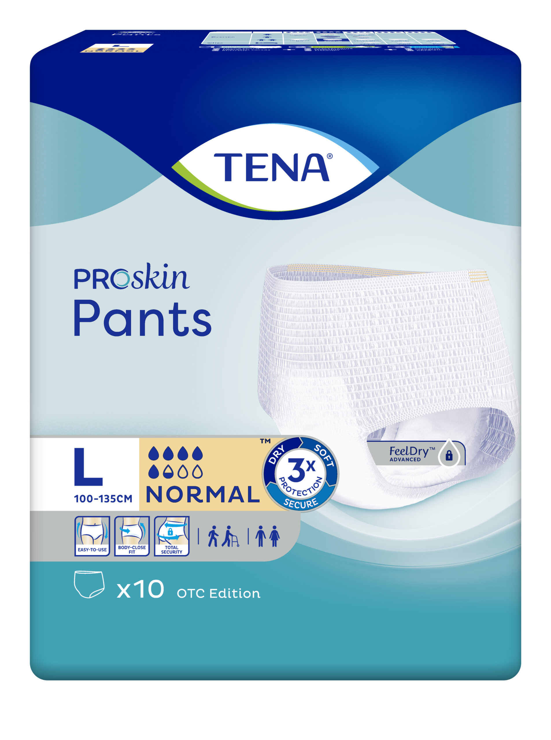 TENA Pants Normal L naťahovacie inkontinenčné nohavičky 1x10 ks – Obrázok 2
