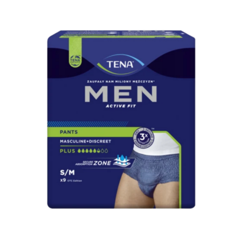 TENA Men Pants Plus Blue S/M pánske inkontinenčné spodné prádlo, modré 1x9 ks