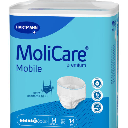 Plienkové nohavičky naťahovacie MoliCare Premium Mobile 6 kvapiek M, 14 ks