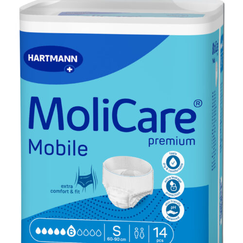 Plienkové nohavičky naťahovacie MoliCare Premium Mobile 6 kvapiek S, 14 ks