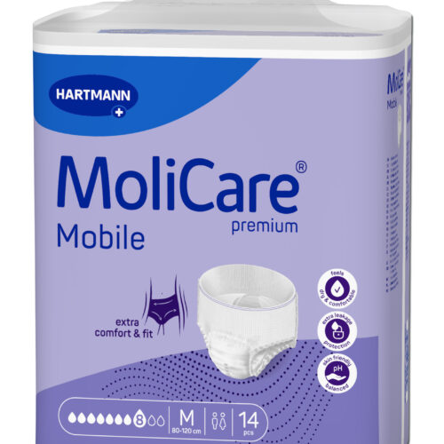 Plienkové nohavičky naťahovacie Molicare Premium Mobile 8 kvapiek M, 14 ks