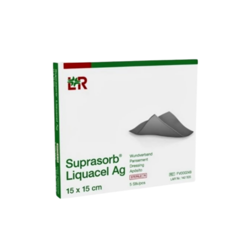 Suprasorb Liquacel Ag Krytie na rany s antimikrobiálnym striebrom, 15 x 15 cm, 1x5 ks