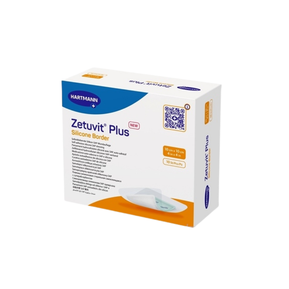 Zetuvit Plus Silicone Border kompres sterilný (10x10 cm) 1x10 ks