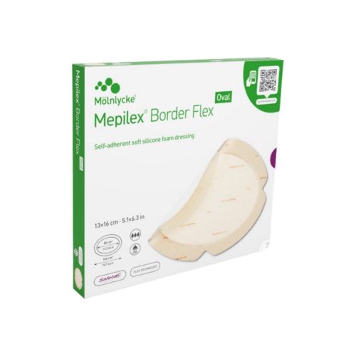 Mepilex Border Flex 13x16 cm samolepivé krytie s mäkkým silikónom, oválne 1x5 ks