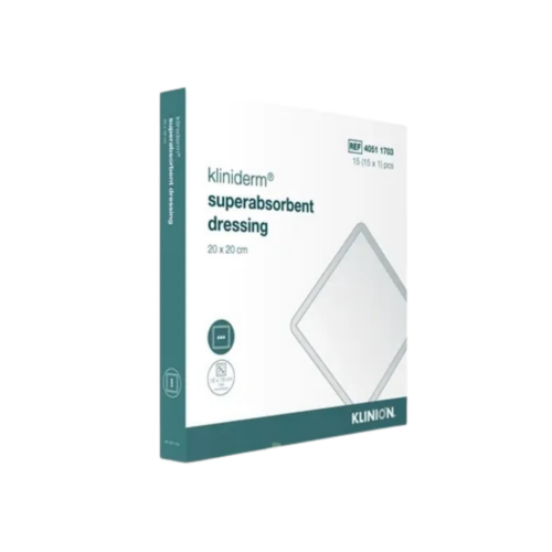 Kliniderm superabsorbent dressing krytie superabsorpčné sterilné 20 x 20 cm, 1x15 ks