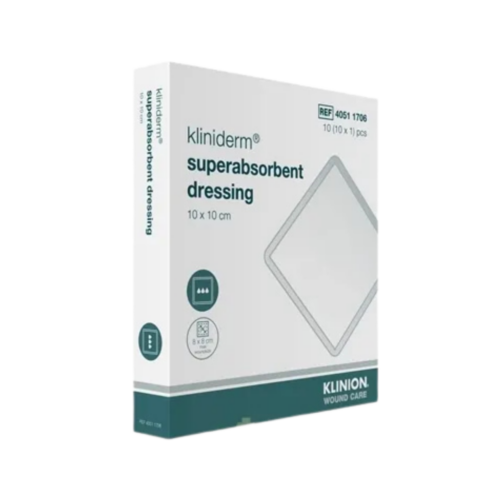 Kliniderm superabsorbent dressing krytie superabsorpčné sterilné 10 x 10 cm, 1x10 ks