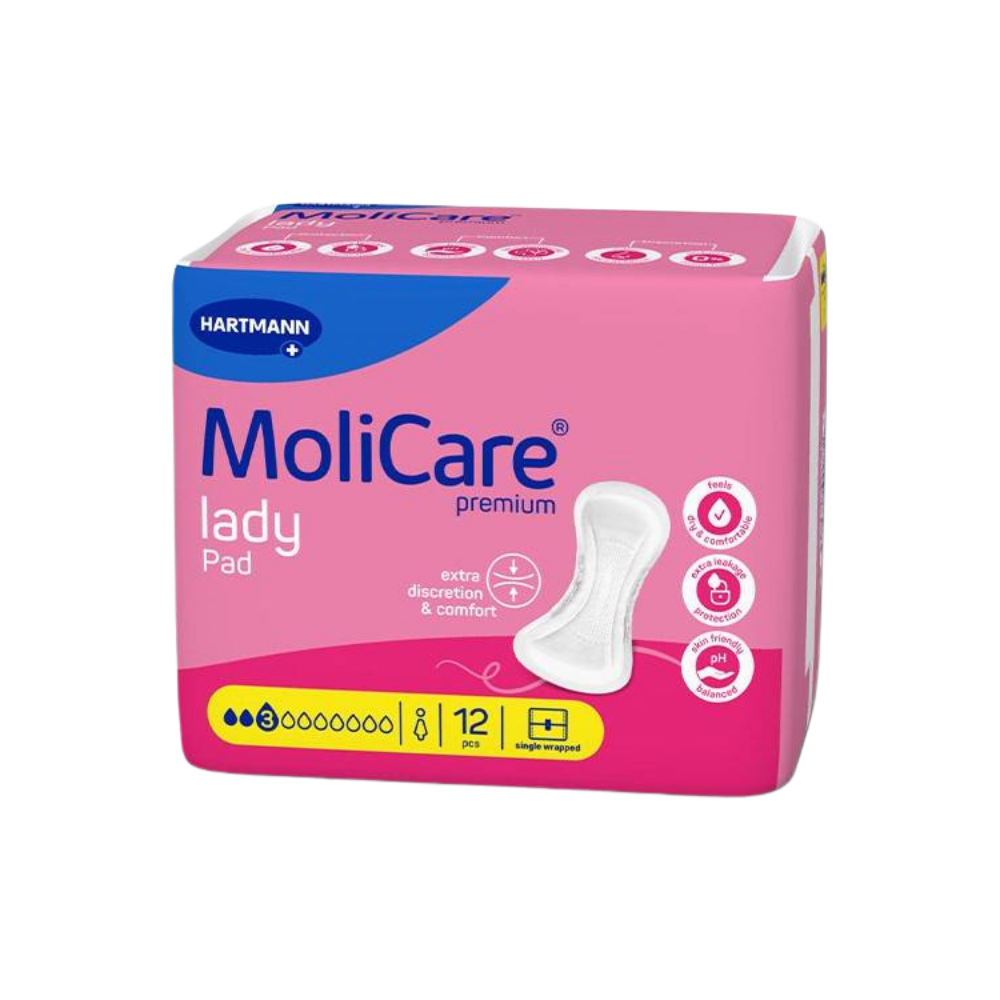Inkontinenčné vložky pre ženy MoliCare Premium lady pad 3 kvapky, 12ks