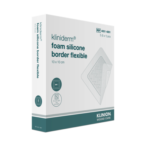 Kliniderm foam silicon border krytie penové silikónové sterilné 10 x 10 cm, 1x5 ks
